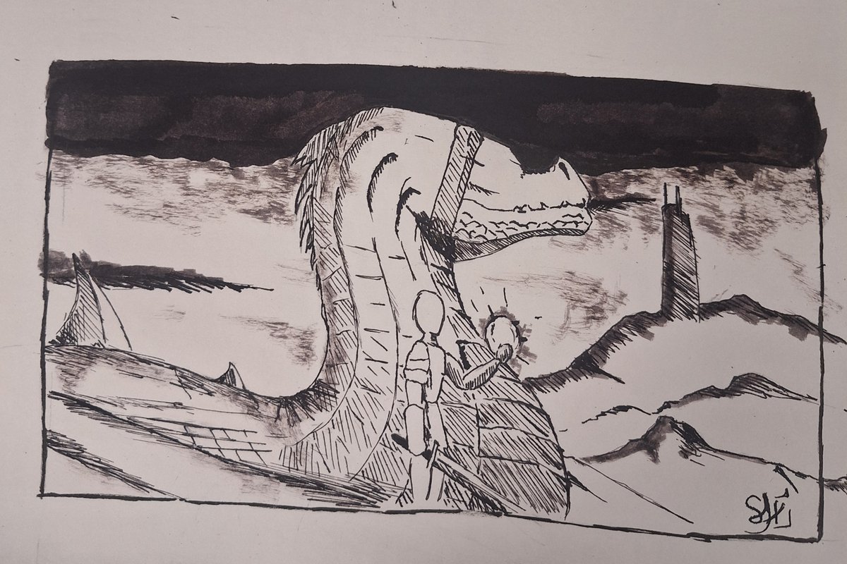drosfix's tweet photo. I Have stared to read @MMDragons_Blade so I did draw today #Inktober #dragon #ink 
 https://t.co/84GdbThqIz https://t.co/AVZzk0qPuo