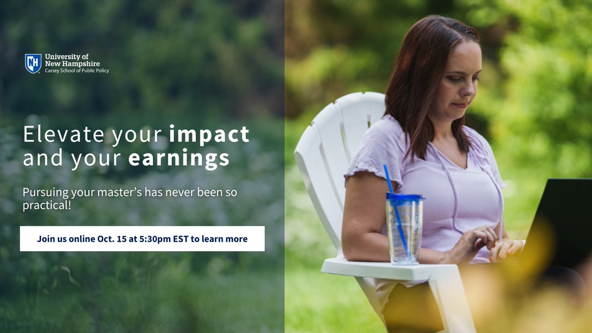 CarseySchool's tweet image. Hear from our student support team and faculty coordinators about how a master&apos;s program can fit into your busy schedule. You&apos;ll be surprised how practical an online master&apos;s program is!

bit.ly/4eJeSMY

@unh_gradschool
#publicservice #onlinemasters