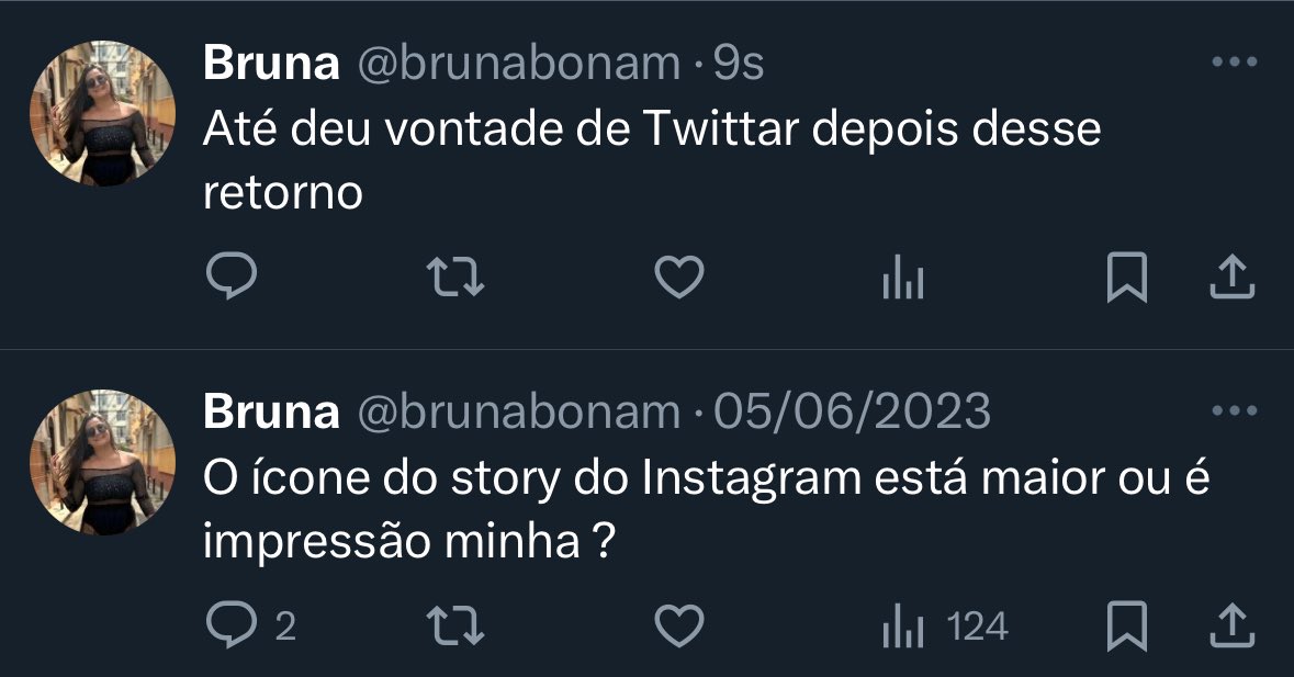 brunabonam's tweet photo. Meu Deus 1 ano e 4 mesmo off daqui ! Instagram e tiktok me consomem ! https://t.co/MnjEOykD2K