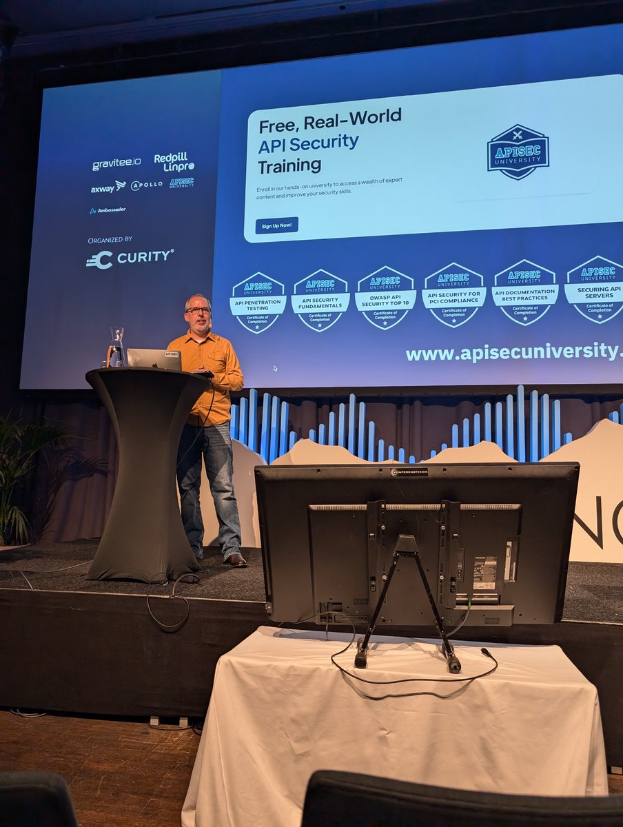apisecu's tweet image. We had a great time at NordicAPIs #PlatformSummit!
It was great to see the amazing Confidence Staveley and one of our AU Ambassadors, Roger Bergling! Thanks to everyone who came out!