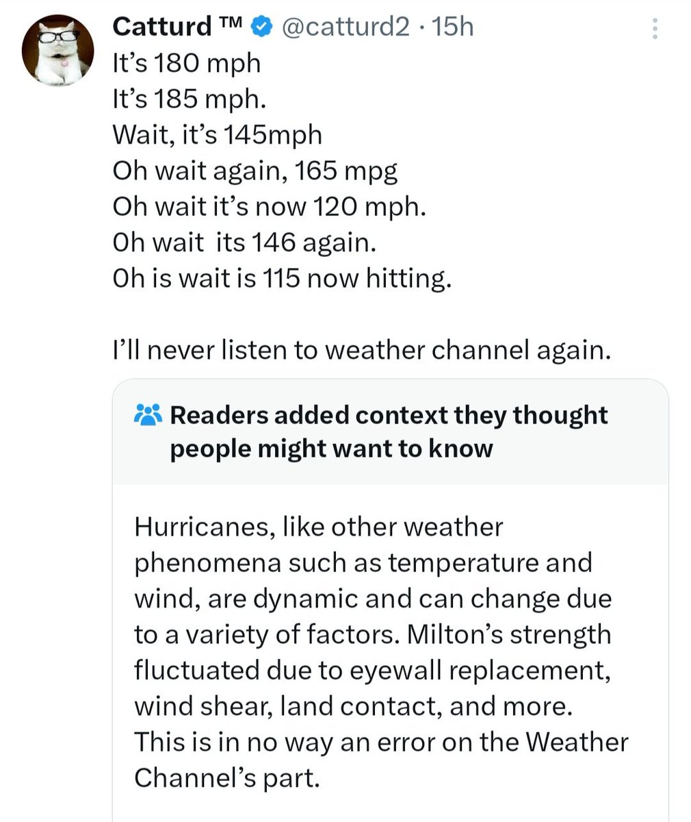 The Weather Channel does not control hurricane winds.