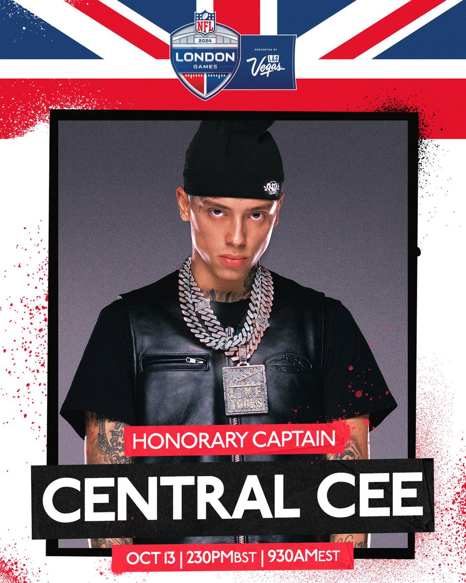 NFLUKIRE's tweet photo. ALRIGHT… @centralcee will be our honorary captain for Bears - Jaguars in London📍🔥 https://t.co/uncIMEN0PP