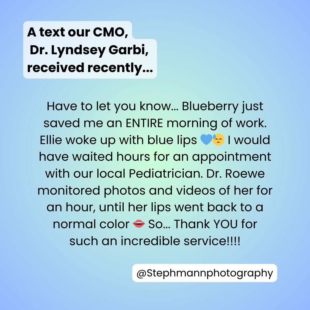 Hats off to Dr. Melissa Roewe 🙌!  
We are so grateful every day for the dedicated service of our pediatricians 🙏. And thank you to Steph Mann for sharing this awesome story with Dr. Garbi!! 

#pediatriccare #medicalexcellence #notjustanytelehealth