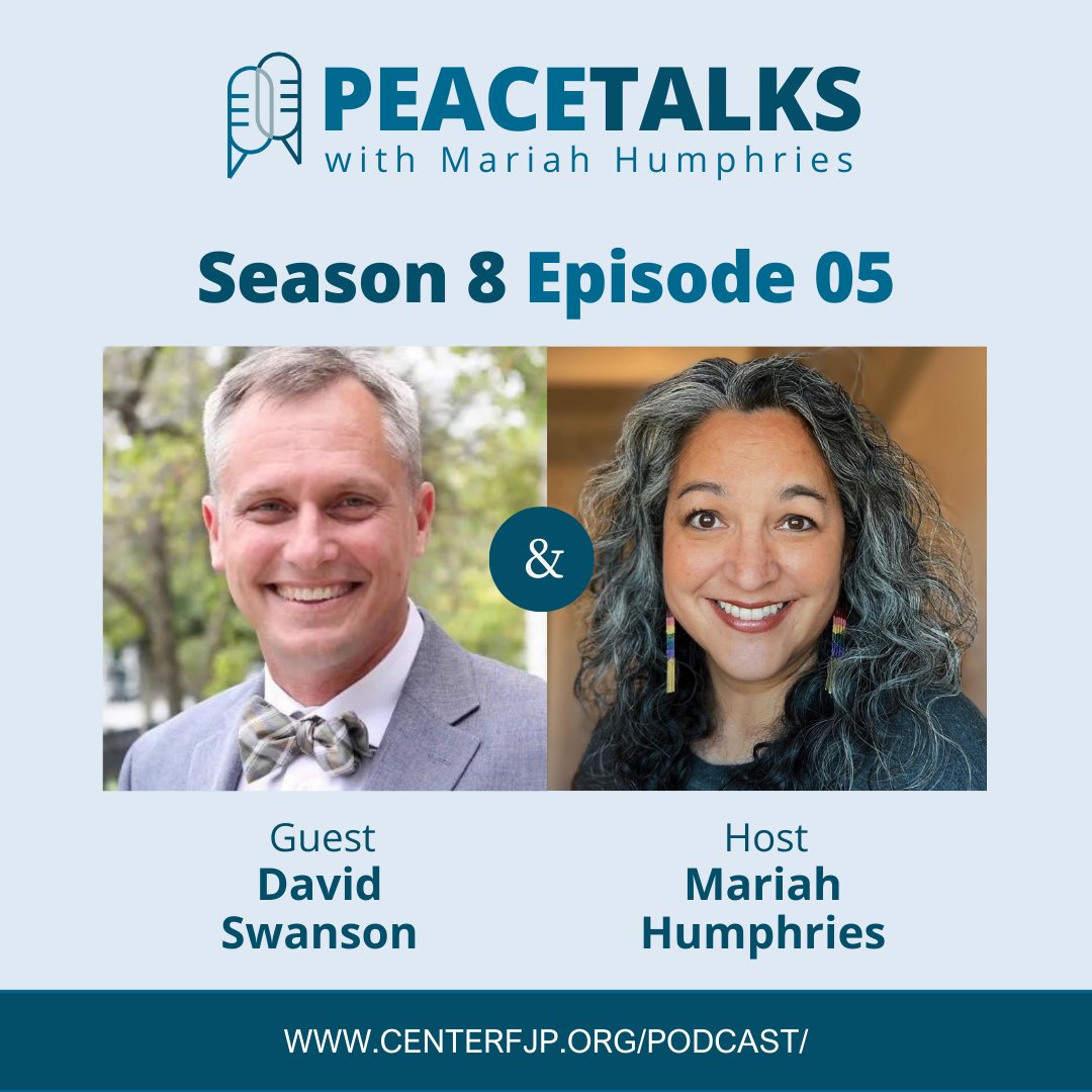 CenterFjp's tweet photo. David Swanson joins Mariah Humphries for our latest Peace Talks episode. Love and concern for the church permeate their conversation as they discuss hope in community and purpose in Sabbath keeping. David also previews his new book, Plundered.

https://t.co/fM6xaPkkUQ for more! https://t.co/qD7FmeGZMW