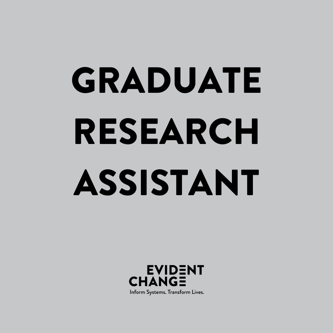 Evident Change seeks a graduate-level student research assistant to support our educational monitoring work. This is a nine-month position located in Milwaukee, WI, with the potential to extend. Learn more &amp; apply to become part of our motivated team: hubs.la/Q02SX6wX0 🌟