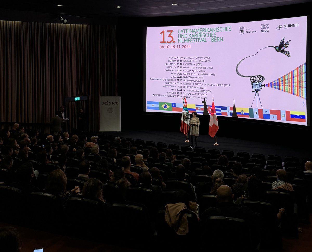¡Exito rotundo!  Inauguración del Festival de Cine Latinoamericano y del Caribe de Berna con la película mexicana "IDENTIDAD TOMADA".  ¡El cine latinoamericano brilla más fuerte que nunca en Berna! Thank you Stadtpräsident <a href="/avongraffenried/">Alec von Graffenried</a> @StadtBern and <a href="/Nestle/">Nestlé</a> for your support.