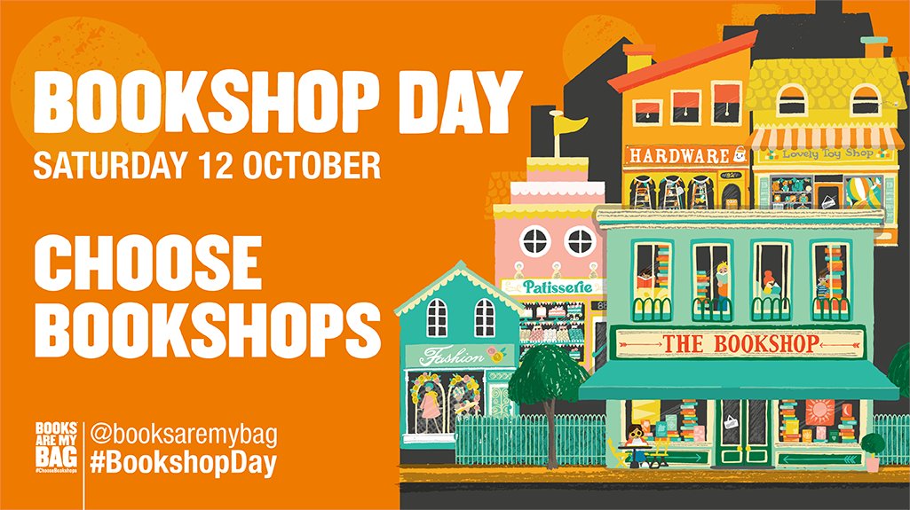 We’re excited to invite you to celebrate #BookshopDay this weekend. 

Find your local bookshop: booksaremybag.com/bookshopsearch

Spread the message and #ChooseBookshops on Saturday 12 October. 🧡 

🎨: <a href="/sophyhenn/">Sophy Henn</a>