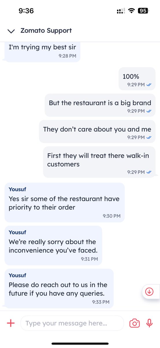 sbhatnagar13's tweet photo. @zomato @zomatocare #PoorService #worse management first the order was delayed by 1:25 mins and still counting and in between your support staff also get vanished as he can not help. @zomatocare Aaj Bhooka hi Sona padega 

#bikanersweets #bikanerwala https://t.co/HREtN5AEqn