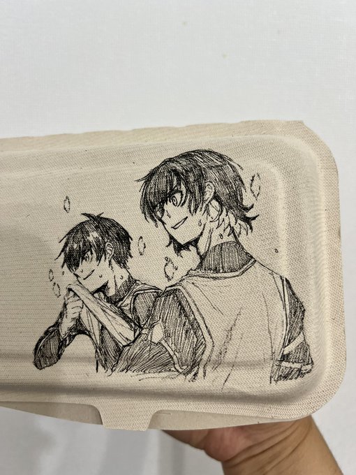 長女に弁当箱にかいてくれー!とリクエストを受けたので夜鍋!w😊 