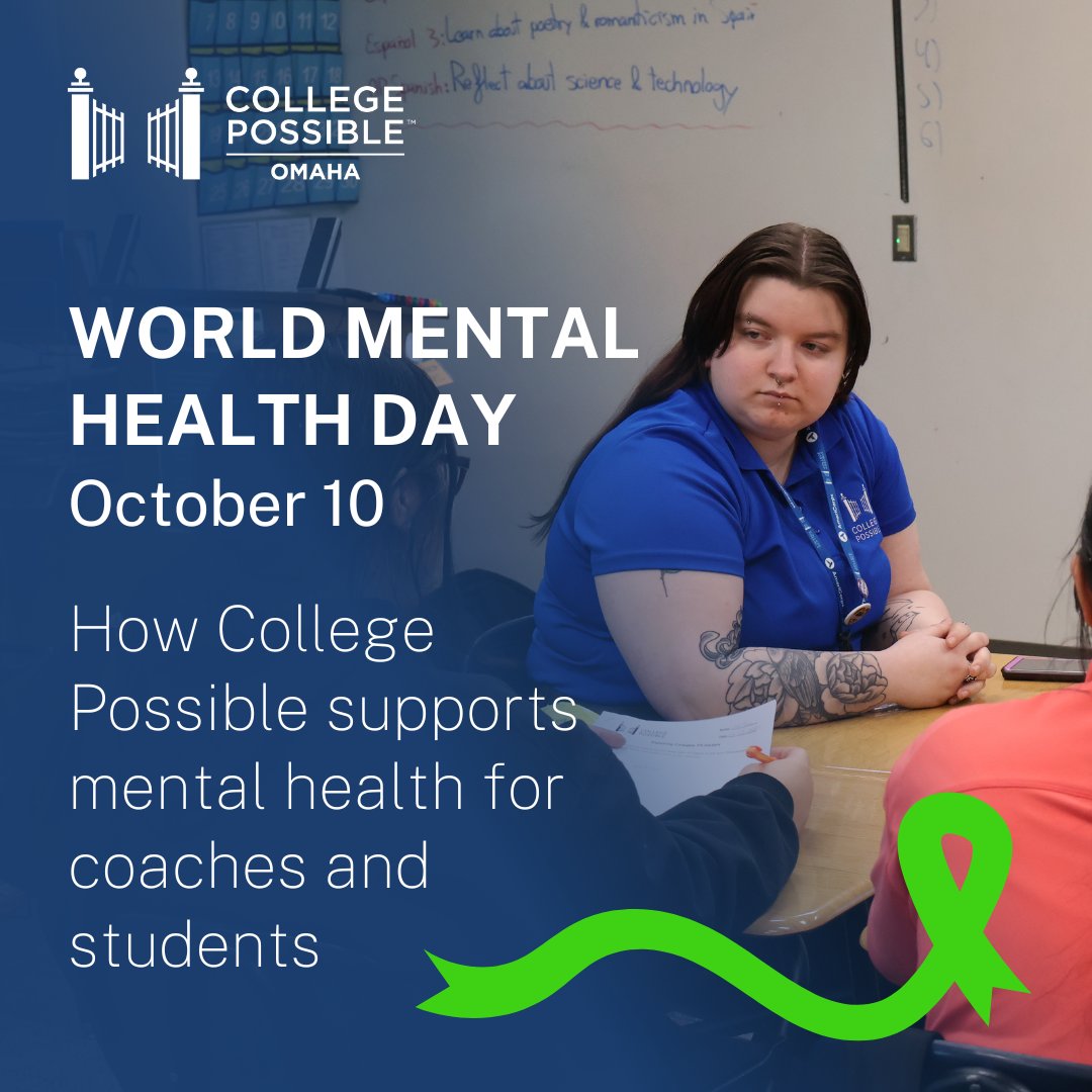 🌍 Today we recognize World Mental Health Day, with this year’s focus on mental health in the workplace. 

Read our latest blog to learn how College Possible supports the well-being of coaches and students: bit.ly/3NjtpDn