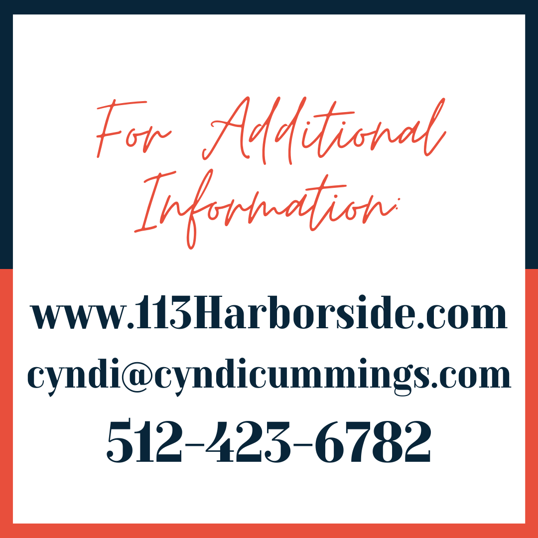 New Lower Price!

113 Harborside #102 is now $360,000.

Located in the Kissing Tree Community in San Marcos, it features 2 bedrooms, 2 bathrooms, and 1,274 sq ft. 

For additional information, please visit 113Harborside.com or call/text 512-423-6782.

#priceimprovement