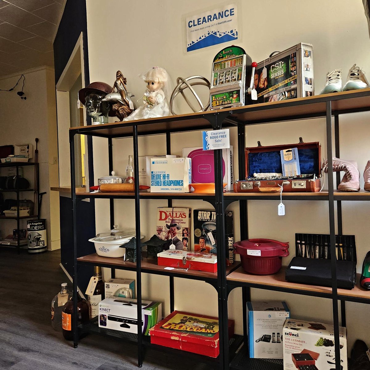 portagemcc's tweet photo. Have you made it to East 135 yet? Now's your chance! On now until the end of Saturday, all clearance items online AND on our new clearance shelves are BOGO FREE! Head to the door right next to the Furniture Plus back entrance to check it out.

#mccthrift #thriftshop #thriftonline https://t.co/nIRGghQt5H