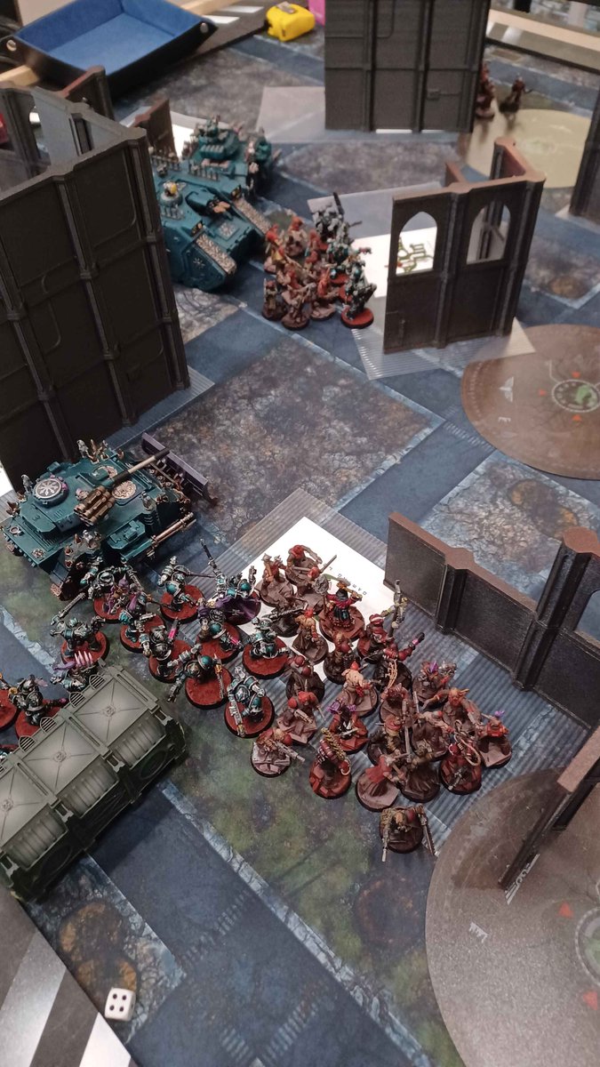 Ovla11's tweet photo. The third game was the dreaded thumder wolf cavalry list. And the mission was purge the foe, so I really didn't have a hope on that one. Thunder wolf cav kills everything very easily. I really regretted not having some terminators to roadblock them #warhammer40k https://t.co/V1yV2flZLr