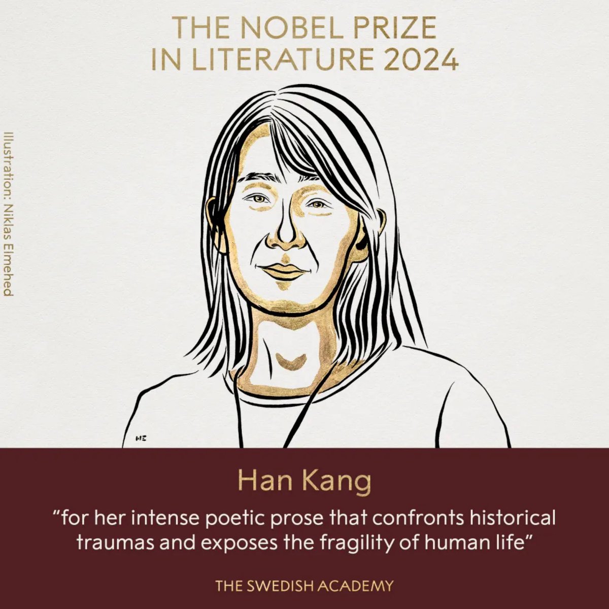 2024 Nobel Edebiyat ödülü Koreli yazar Han Kang'ın!

Nobel'den sonraki en önemli edebiyat ödülü olan ''Booker prize'' ödülünü kazanmasından dolayı bir gün Nobel de kazanacağı tahmin ediliyordu. Korede okumakta olduğum yıl kazanması benim için sevindirici oldu.

2007 yılında