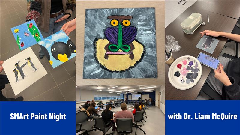 Students learned how animals use colour in the wild as an anti-predator device and then used their artistic skills to depict it over snacks and chats. Thanks to SMArt and Liam McGuire for a great evening!