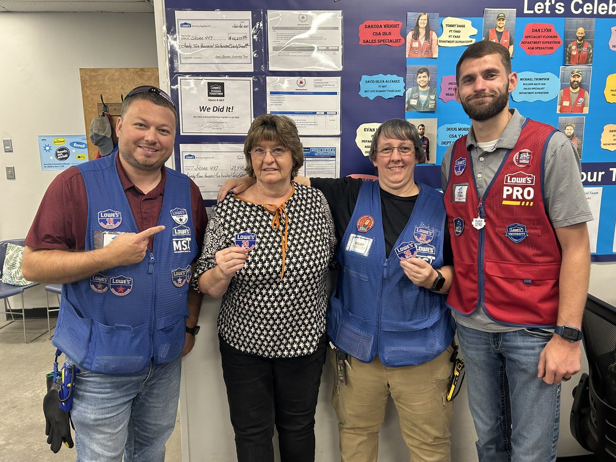 Joe Boardwine (@boardwinejoe) on Twitter photo Celebrating a huge milestone in store 447 today. MSM Missy and MSA Vicky both hit 30 year Anniversary today!! Thank you both for your dedication and commitment to winning!! <a href="/MYoungsonLowes/">Michael Youngson</a> <a href="/BrianTickle447/">Brian Tickle</a> @som2to <a href="/Evanatlowes/">Evan Underwood</a> Celebrating a huge milestone in store 447 today. MSM Missy and MSA Vicky both hit 30 year Anniversary today!! Thank you both for your dedication and commitment to winning!! <a href="/MYoungsonLowes/">Michael Youngson</a> <a href="/BrianTickle447/">Brian Tickle</a> @som2to <a href="/Evanatlowes/">Evan Underwood</a>