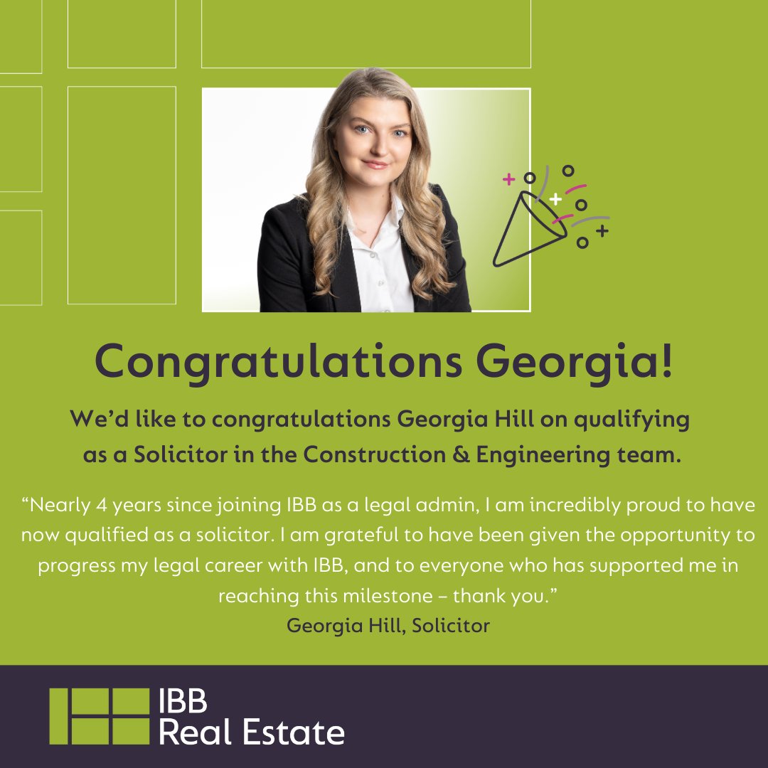 IbbLaw's tweet photo. Congratulations to Georgia Hill, on qualifying as a #Solicitor in the #ConstructionAndEngineering team, we are thrilled for your achievement! What an incredible milestone.
#NQ #NQSolicitor #IBBRealEstate #IBBLaw https://t.co/bINCm7Owfs