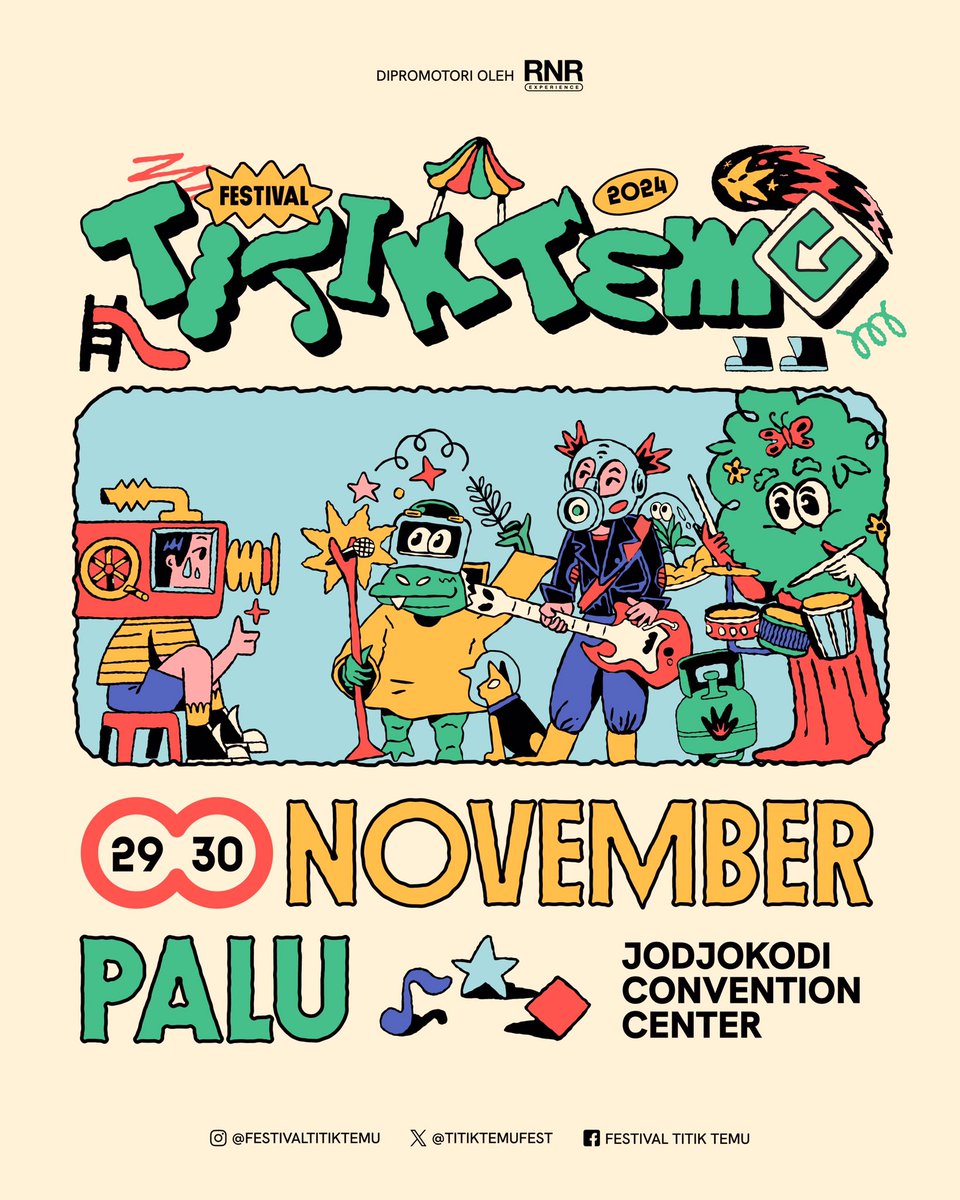 Kembali dipertemukan dan mempertemukan. Seperti tahun kemarin, kita akan bersama-sama merayakan segala keseruan selama dua hari, di Jodjokodi Convention Centre, di edisi ketiga #FestivalTitikTemu; #FestivalTitikTemu2024. Kosongkan jadwalmu, mari berjumpa.