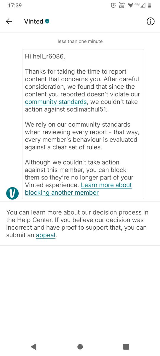 What's the point of reporting scams to <a href="/vinted/">Vinted</a>  when it's always dismissed?
A few times now people have tried to  'sell' an item that I have already bought, I've reported it twice and both times it's been dismissed within five minutes.
"We rely on our community standards-" 🙄