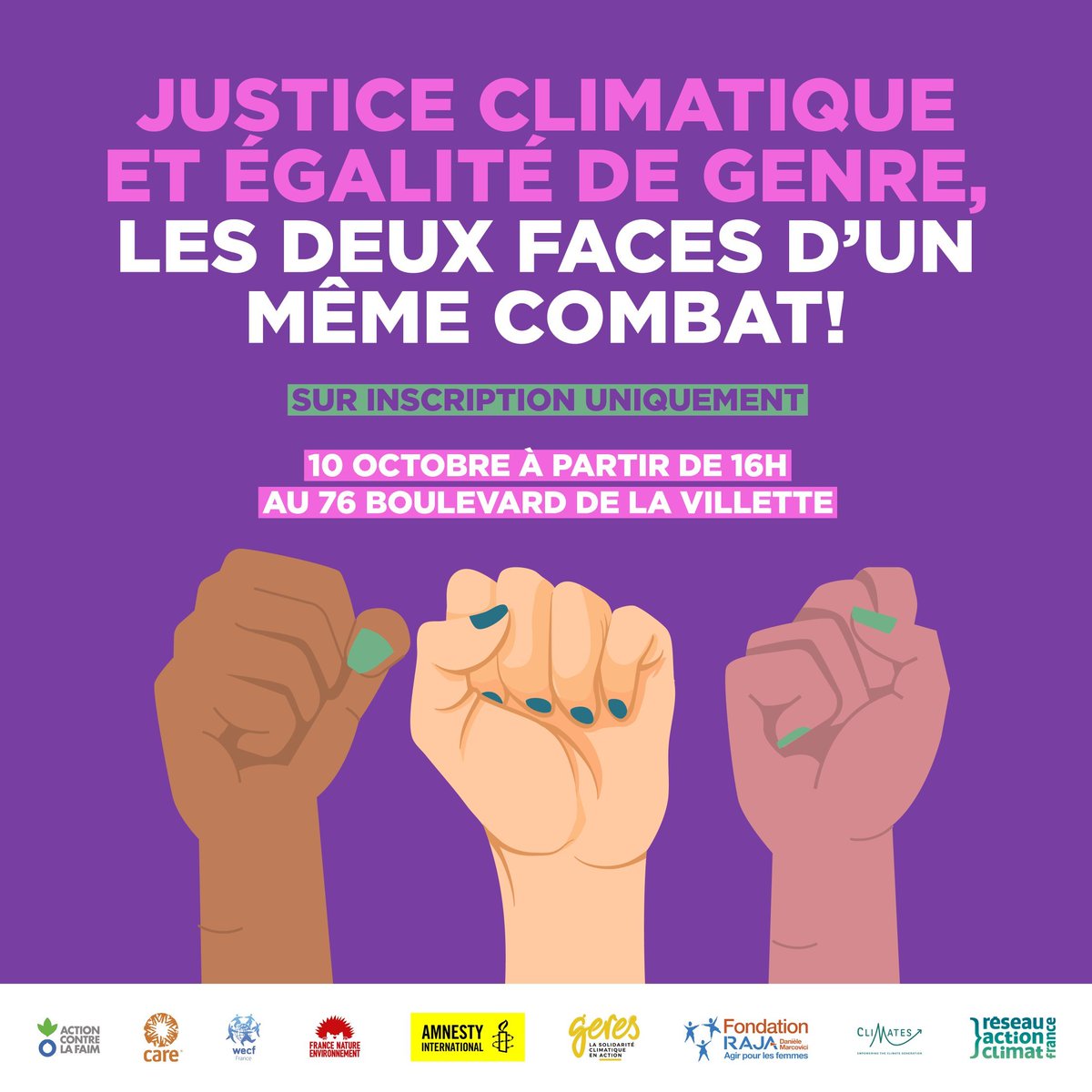 Greg_Bianchip's tweet photo. Avec @RACFrance, on organise une journée thématique pour faire comprendre un message simple : 
La lutte pour le climat est aussi une lutte pour l’égalité de genre 🌍✊💪 ! 

La diplomatie climatique doit permettre l'expression de TOUTES !  

#JusticeClimatique #EgalitéGenre https://t.co/6BpGREAuTS