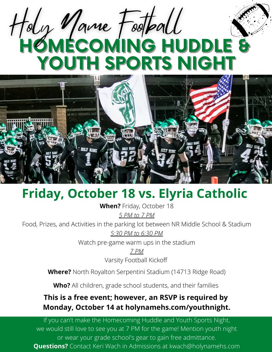 Join the HN Family for our Youth Night on Friday 10/18. RSVP via the link below. 

holynamehs.com/youthnight

 #ALLHAIL #HOLYNAME