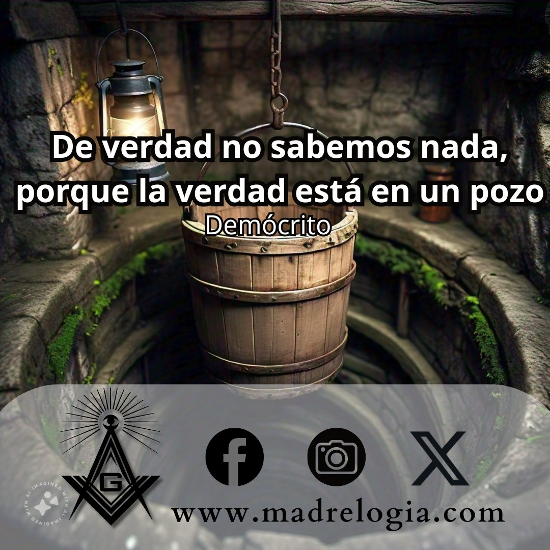 MadreLogia's tweet photo. De verdad no sabemos nada, porque la verdad está en un pozo.

-Demócrito

#MadreLogia #Masones #Verdad #Mentira #Oculto

Vista:
https://t.co/mTmjQIdbrK https://t.co/48Zbl8O1AQ