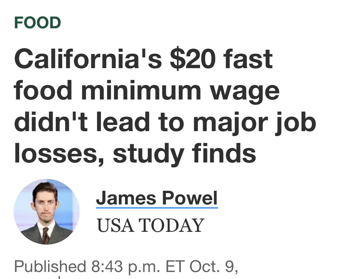 MorePerfectUS's tweet photo. Turns out raising the wage is just good and bosses can afford to pay workers more. https://t.co/7EkF0seEg5