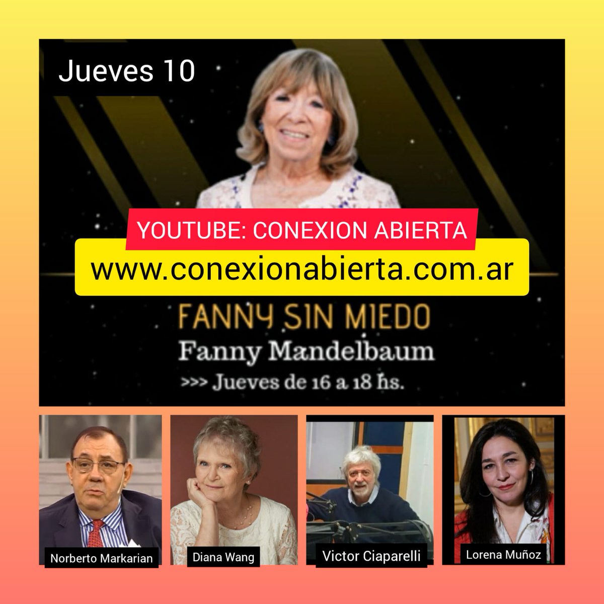 grandiosaposta's tweet photo. LLEGÓ EL JUEVES! Te espero en #Fannysinmiedo 16 A 18HS por @conexionabierta con grandes invitados! Miralo en vivo aqui👉👉👉https://t.co/ip6FvhduJ3 https://t.co/s61OcNajFr