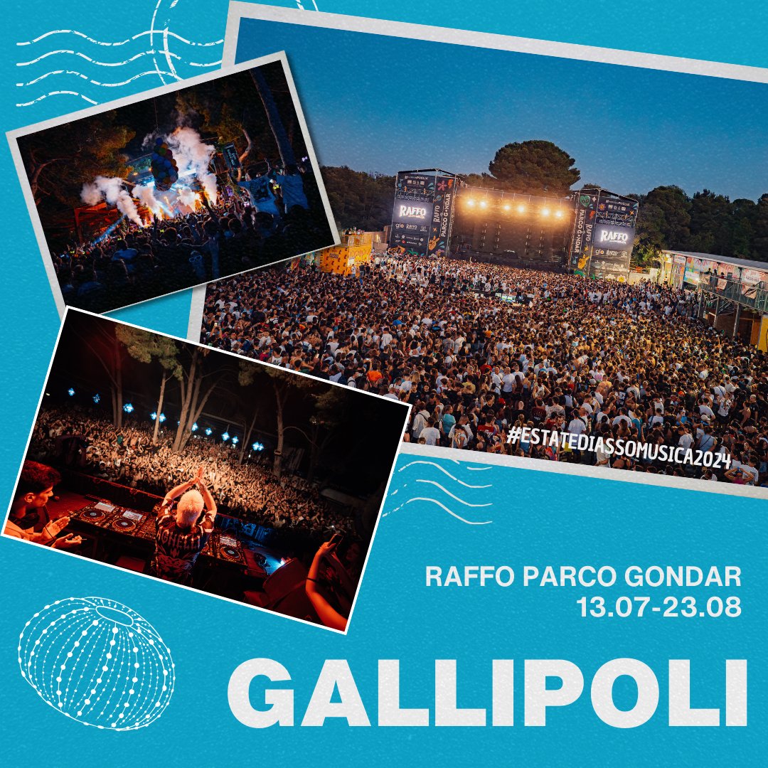 L'#EstatediAssomusica ha raggiunto anche il Raffo Parco Gondar di Gallipoli! 

Una location unica che ha accolto oltre 300 artisti di generi e stili diversi che hanno attirato un pubblico di oltre 200.000 spettatori, fungendo da importante volano per l'economia e il turismo del
