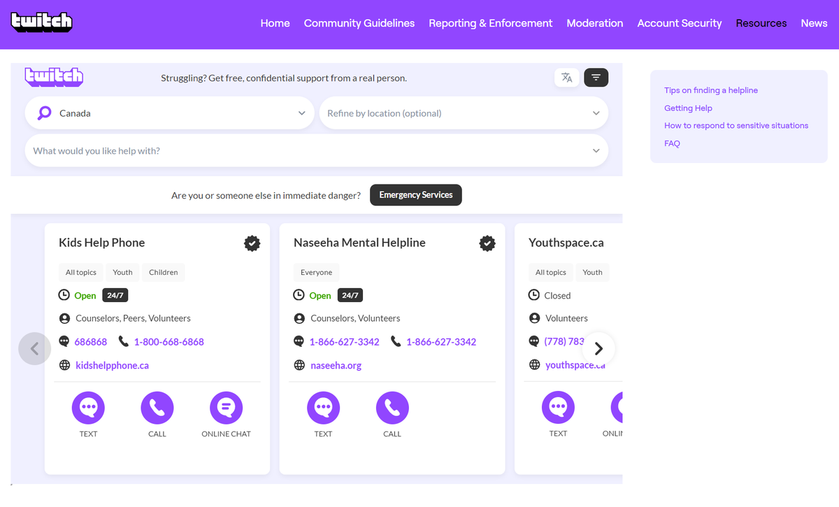 Twitch has launched a global, searchable mental health resource tool in 11 languages.

You can find it here: safety.twitch.tv/s/article/Cris…

#TwitchNews #TOSgg