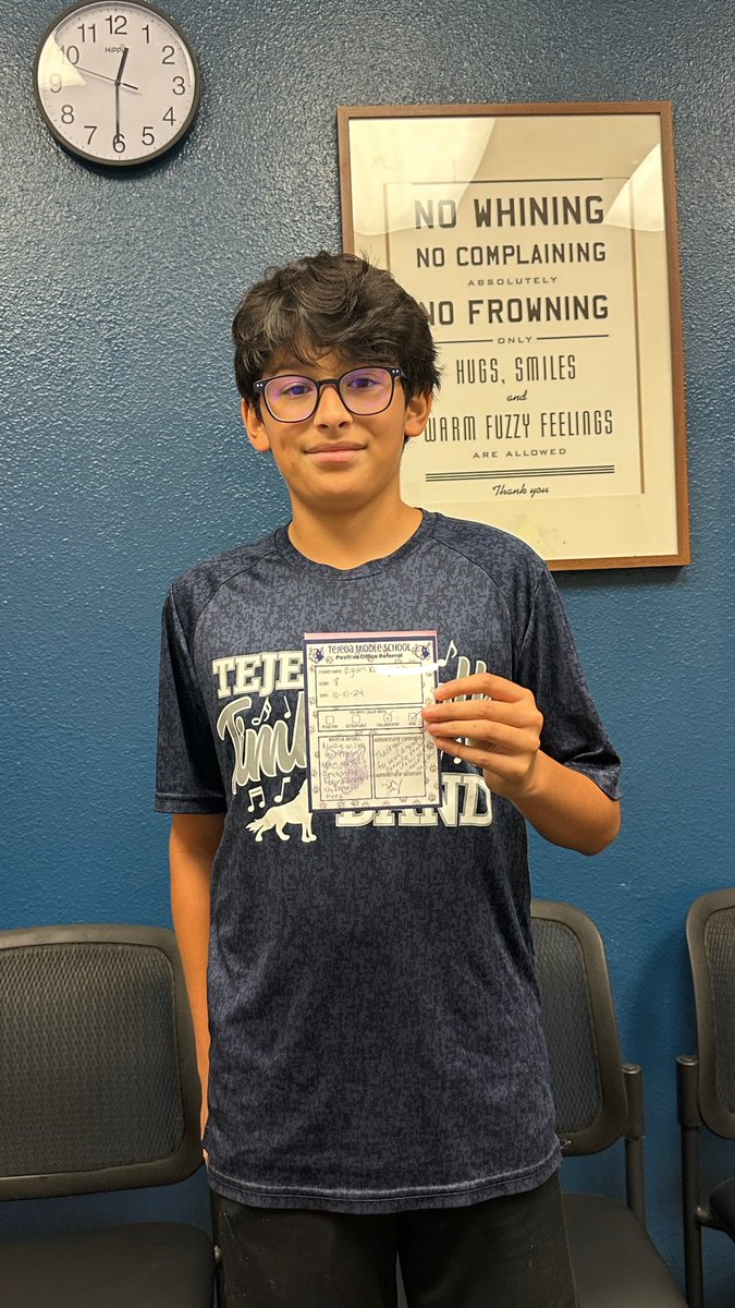 Three of our T-Wolves were called to the office today to receive POSITIVE Office Referrals! Liam, Autumn, and Eyden were caught making Tejeda a better place, and had their efforts recognized by our Assistant Principals Michael Gonzalez and Rachel Woodworth.