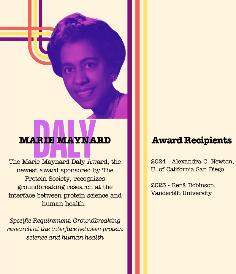 Professor Frances Separovic (@francesbiophys) on Twitter photo Nominations for <a href="/ProteinSociety/">proteinsociety</a>'s awards close 1 Nov: proteinsociety.org/protein-societ… The newest, established 2023, is the Marie Maynard Daly Award, named for the 1st African-American to receive a PhD from <a href="/Columbia/">Columbia University</a> and the 1st African-American woman in USA to earn a PhD in #chemistry. Nominations for <a href="/ProteinSociety/">proteinsociety</a>'s awards close 1 Nov: proteinsociety.org/protein-societ… The newest, established 2023, is the Marie Maynard Daly Award, named for the 1st African-American to receive a PhD from <a href="/Columbia/">Columbia University</a> and the 1st African-American woman in USA to earn a PhD in #chemistry.