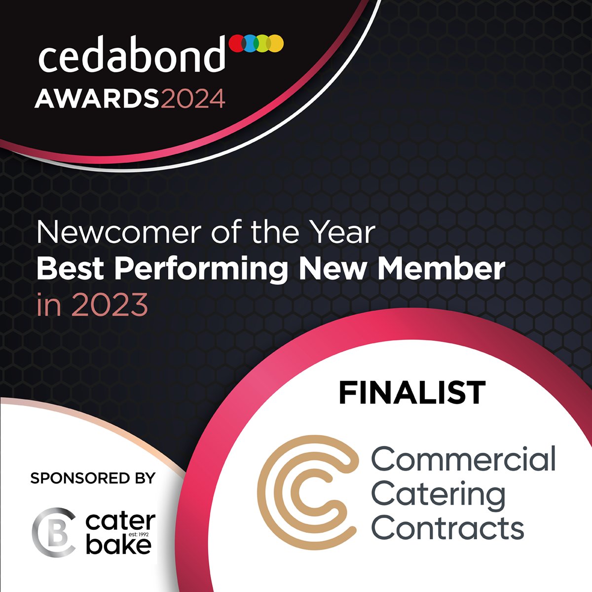 Our penultimate award is the Newcomer of the Year Award for the Best Performing New Member in 2023. This award is sponsored by Cater-Bake UK 

Our finalists are: Catertech Services Limited, Chefline Limited, CaterCombi UK Ltd and Commercial Catering Contracts

#cedabondshowcase24