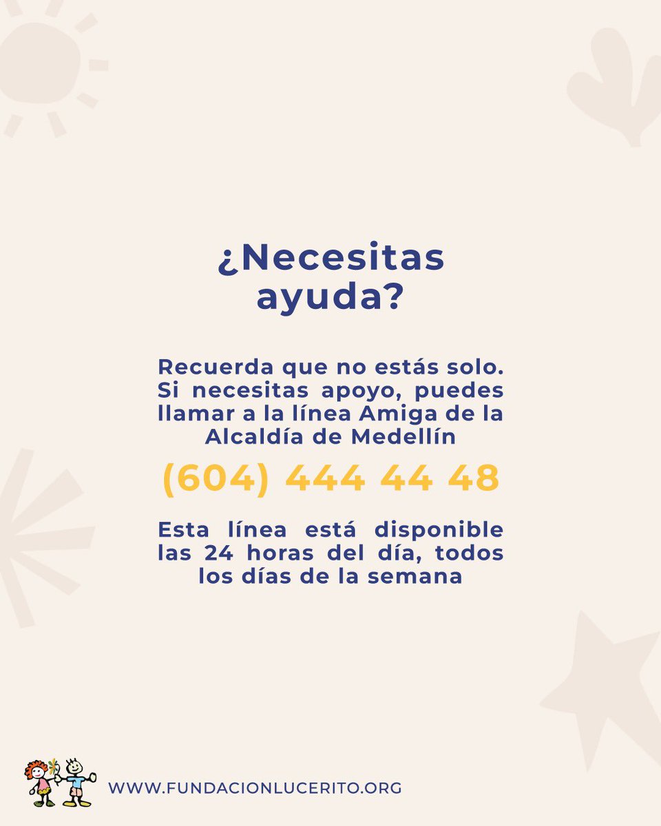 luceritofundac's tweet photo. 🌍 Hoy es el Día Mundial de la Salud Mental 🧠

Un llamado global para priorizar nuestro bienestar emocional y mental.

No estás solo/a. Hay ayuda disponible:
📞 Línea Amiga (Medellín): (604) 4444448
🆘 Línea 123 Social
👩 Línea 123 Mujer https://t.co/3khJtdFywg