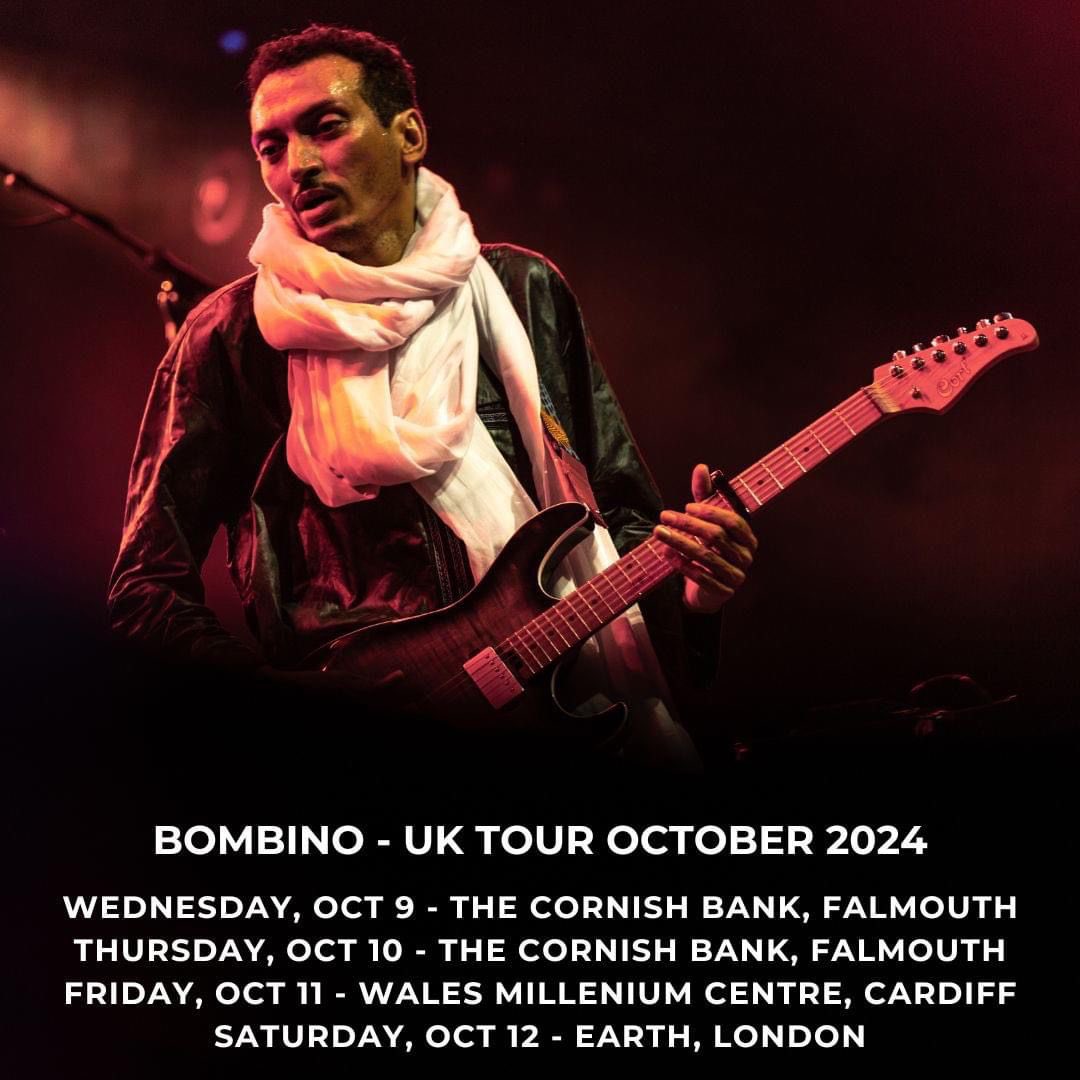 Bombino et le “desert rock” du 🇳🇪 #Niger arrive au Royaume-Uni 🇬🇧 chez le Centre <a href="/EartHackney/">EartH</a> (Evolutionary Arts Hackney)!!!!  <a href="/BombinoOfficial/">Bombino</a>