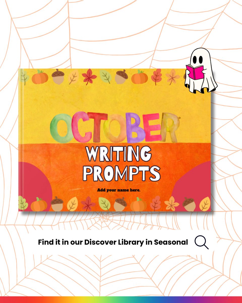 BookCreatorApp's tweet image. 📝🍂 Spark creativity this fall with our October Writing Prompts Book! Perfect for engaging your students with fun, seasonal prompts that inspire imagination all month long. 🎃🍁
Remix your copy today and get those ideas flowing! hubs.la/Q02RnThv0