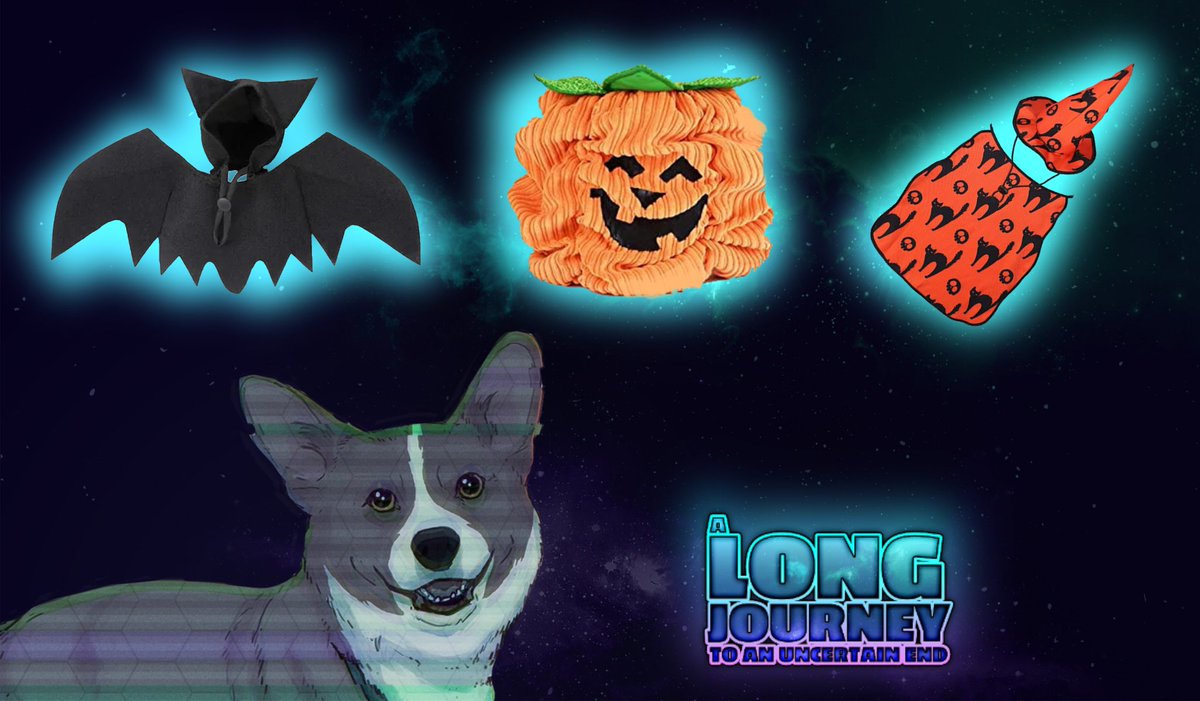 CrispyCreative's tweet photo. Halloween is around the corner! Help C.O.R.G.I. pick zeir costume! Which one will fit zem the best? 🎃 https://t.co/skotf2BXN9