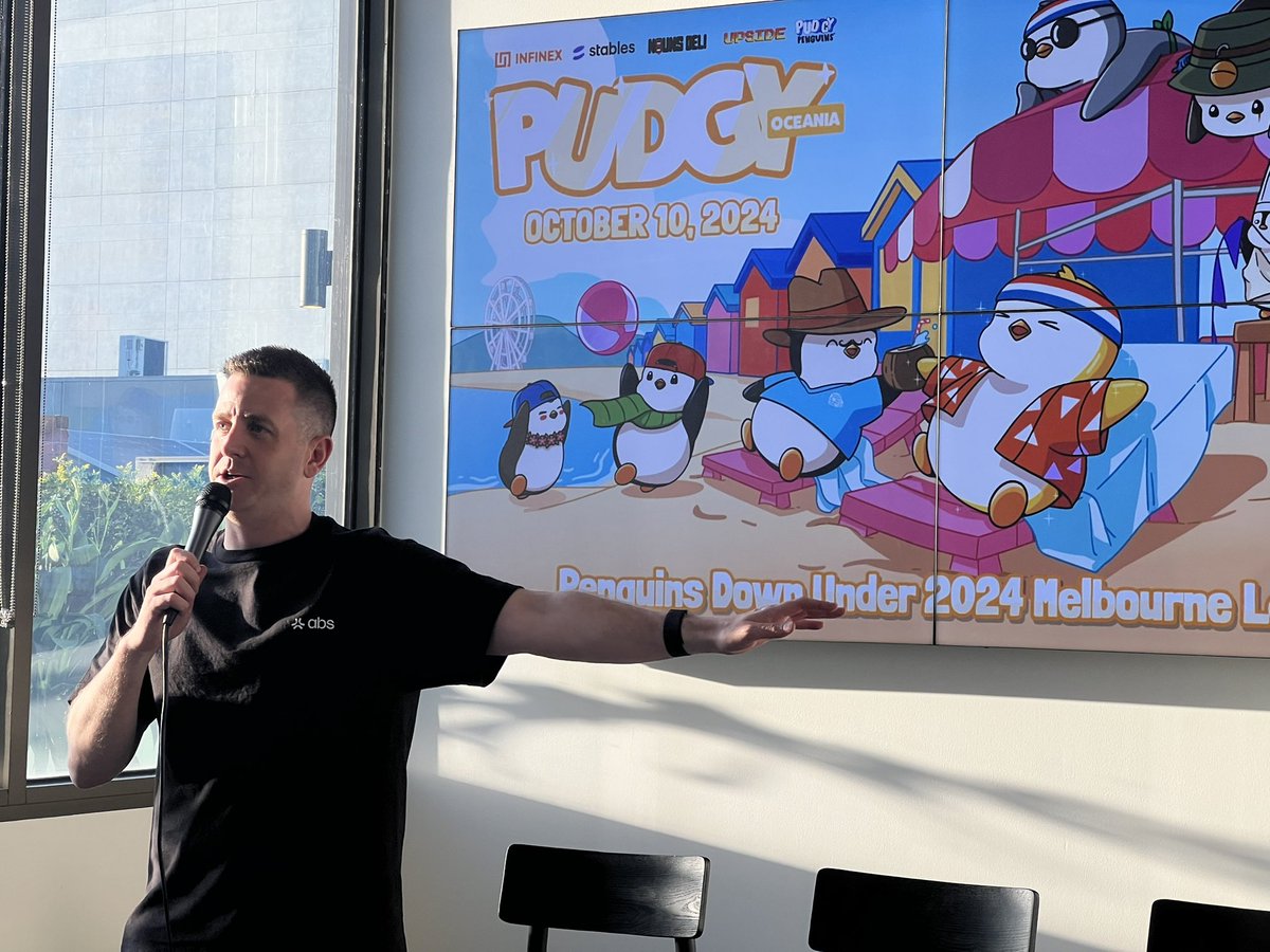 Loved hanging with the @pudgyoceania and <a href="/infinex_app/">Infinex</a> communities at <a href="/0xUpside/">Upside</a> last night. 

<a href="/0xwonel/">Wonel</a> and the team are building with integrity and it is totally translating into wholesome community and fun merch. 

Thanks <a href="/GregOakford/">Greg</a> and <a href="/Lambieartist/">Childish Lambino</a> 

(For Infinex: bdasl)