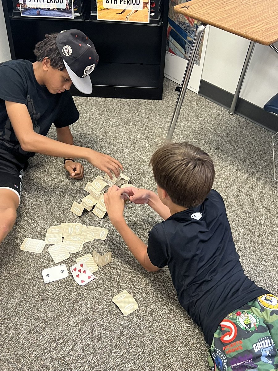 Sixth grade social studies, engaging in a STEM challenge while setting the pyramids and ancient Egypt! #1LISD #LISDEagles <a href="/Sturdevant_CRMS/">Wendy Sturdevant</a>