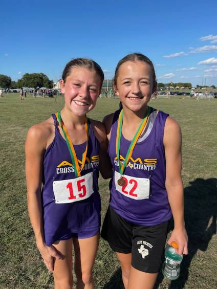 MS at their District Meet. 
Top 10 finishers! 💜
7th G: Annabel Ross 8th 
8th G: Jobee Ellis 2nd, Taylor Neal 9th
7th B: Ethan Cessna 2nd, Chris Mejeras 3rd, Pierce Taylor 8th, Sullivan Wilson 9th 
8th B: Elijah Wells 10th 

Great season and can’t wait to see them at GHS!! 💜