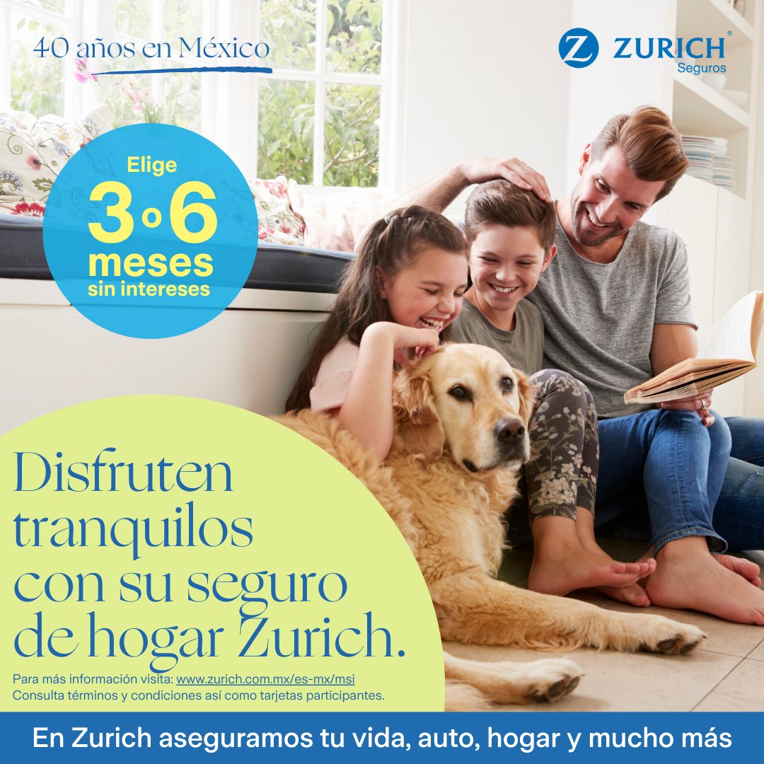 🏠 Tu hogar es tu refugio, protégelo contra cualquier eventualidad. Conoce nuestras opciones de seguro de hogar. #ZurichMéxico40Años #ProtecciónCompleta