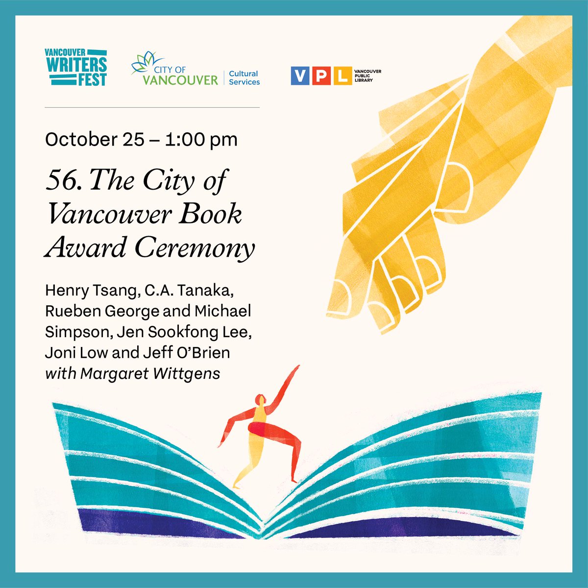 Vancouver Writers Fest (@vanwritersfest) on Twitter photo Donāt miss this yearās Vancouver Book Award ceremony at #VWF2024! This FREE event on Oct 25 will include readings and the announcement of the 2024 Book Award Winner. ASL interpretation provided. <a href="/CityofVancouver/">City of Vancouver</a> <a href="/VPL/">Vancouver Public Library</a>
writersfest.bc.ca/festival-event⦠Donāt miss this yearās Vancouver Book Award ceremony at #VWF2024! This FREE event on Oct 25 will include readings and the announcement of the 2024 Book Award Winner. ASL interpretation provided. <a href="/CityofVancouver/">City of Vancouver</a> <a href="/VPL/">Vancouver Public Library</a>
writersfest.bc.ca/festival-eventā¦
