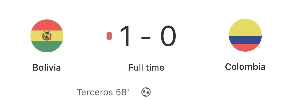 The lowest ranked CONMEBOL team, Bolivia, just beat Colombia with 10 men and I’m supposed to believe qualifying is easy? 😭😭😭😭😭