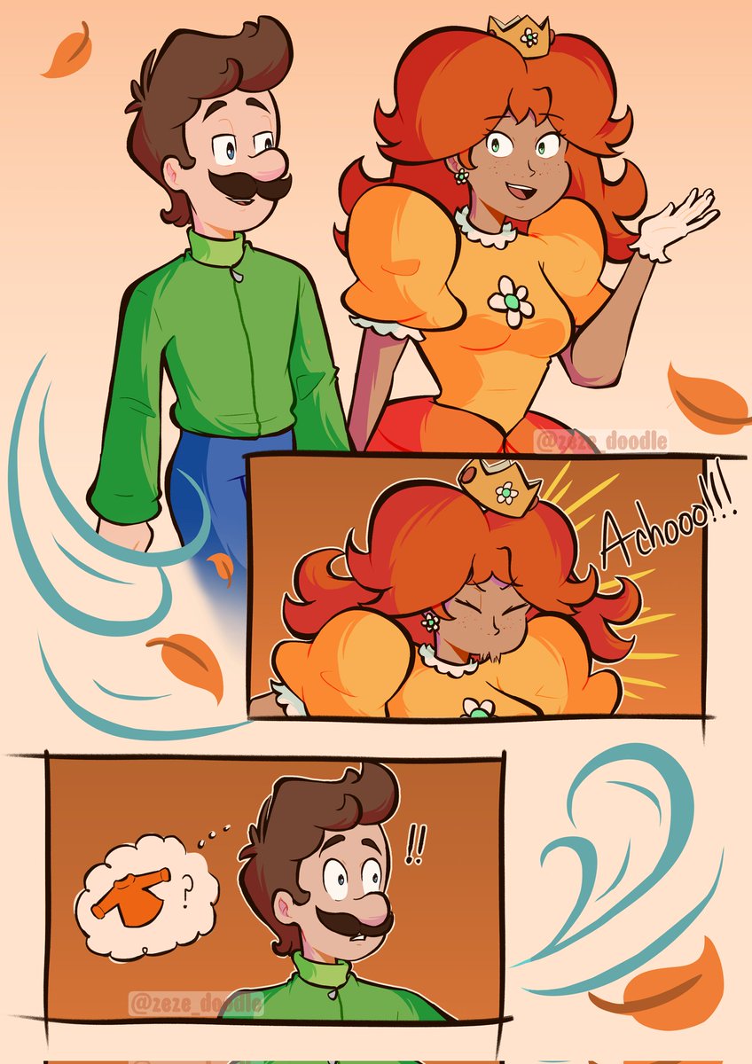 zeezee_doodle's tweet image. He is taking care of her 🧡💚

#Luaisy #princessDaisy #Luigi #fanart