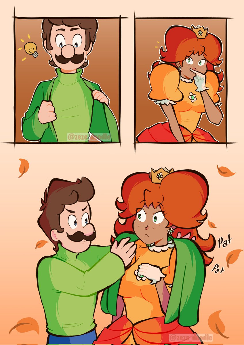 zeezee_doodle's tweet image. He is taking care of her 🧡💚

#Luaisy #princessDaisy #Luigi #fanart