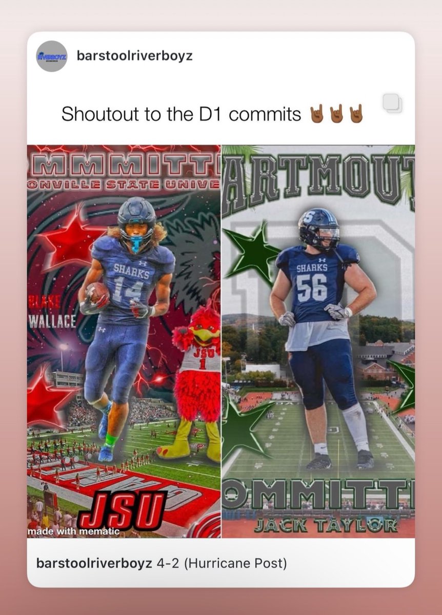 SuarezOLcoach's tweet photo. So happy for 2 of our River_boyz!!! 🏈💪🏼🦈❤️💚
@CastellaAlli 
@The_Galleon 
@SRHSsportsboca 
@JackTaylor_56 
@BlakeWallace_14 
@river_boyz1 https://t.co/jC1y0KPNvo