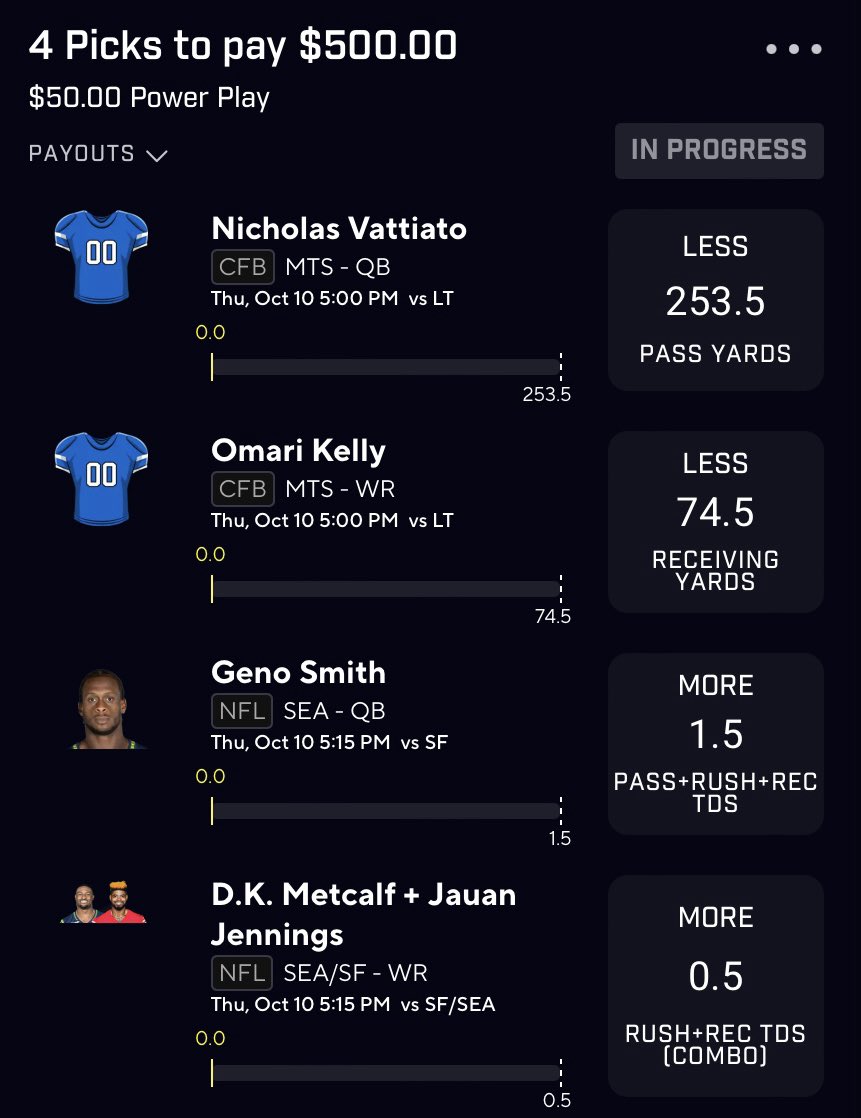 BlitzBetzEV's tweet image. INSANE TNF 10x CORRELATION SLIP 🏈

Just click the link, this build is unreal ⬇️

prizepicks.onelink.me/gCQS/shareEntr… 🔗

$20 to two people who like + repost when we bang 🤑

I post tons of these daily in my discord 💎

👉 whop.com/blitz-betz 👈

#prizepicks #correlation #NFL #TNF