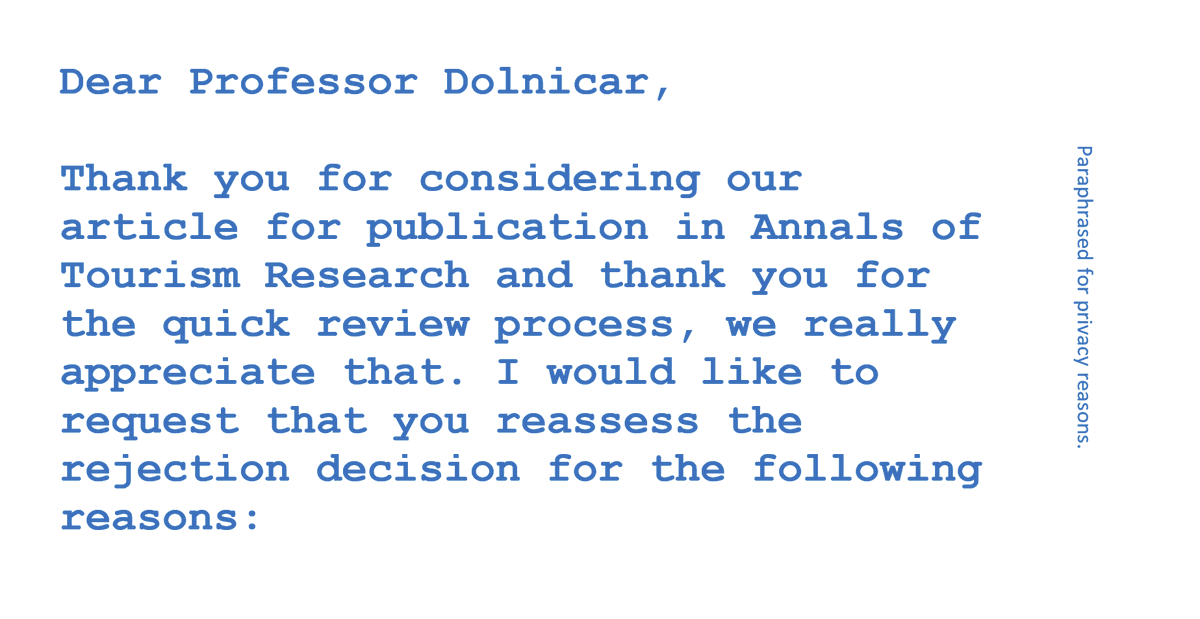 SaraDolnicar's tweet photo. #editorobservation 

Authors now routinely negotiate after a rejection

We assess  1500 submissions pa

Our editors are extremely conscientious and put a lot of effort into their  decisions

There really is no space for negotiations

And no time ... https://t.co/vOmGt3VB5w