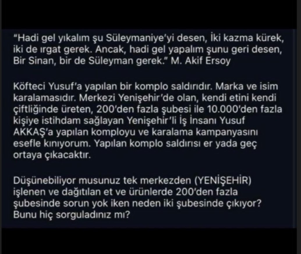 Mantıklı neden  bütün şubesinde değilde sadece 2 şubesinde DOMUZ eti  çıkıyor 12 bin insana ekmek veren  neden kendi topuğuna kurşun sıkar  bu oyun da pis koku var....