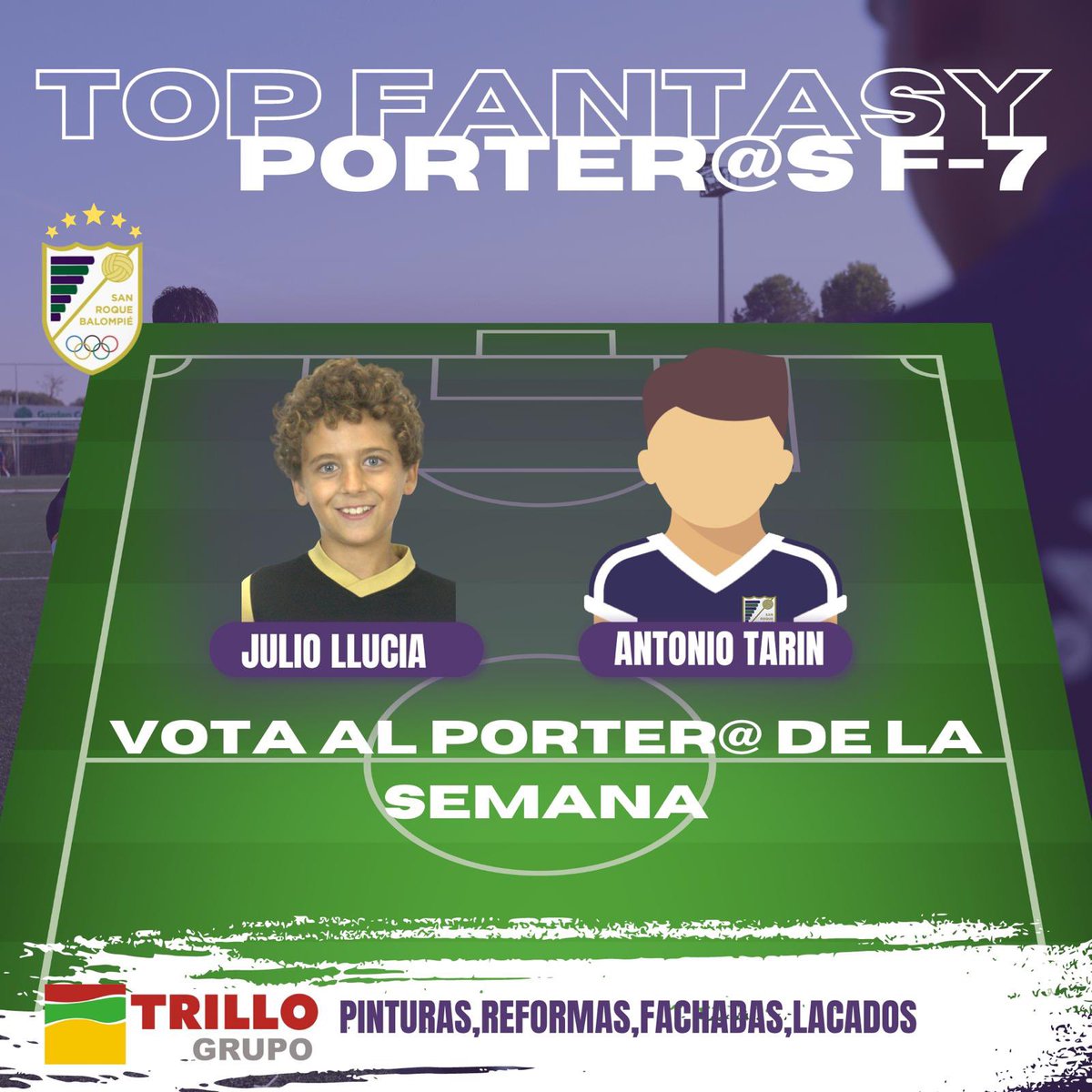 CanteraSRB's tweet photo. Nuestros jugador@s más votad@s del TOP FANTASY!!⭐️⭐️
Enhorabuena por todos esos votos!!
#canterasrb💚💜 
#trillogrupo 
#topfantasy 
#yoquieroyopuedoyoloconsigo💜💚 
#futbol 
#ligafantasy https://t.co/oKpDrd2CO5